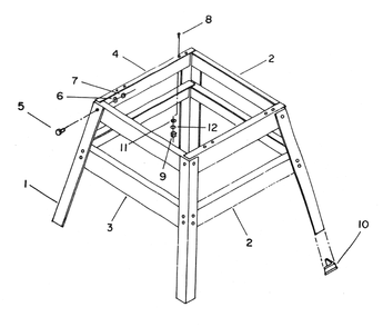 Fig-0 Diagram and Parts List for 6961 Type-1 Porter Cable Tool Stand & Cart